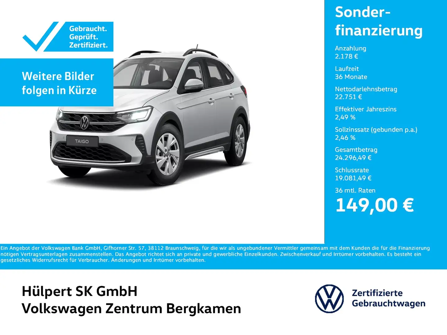 Volkswagen Taigo 1.5 LIFE CAM NAVI ALU CARPLAY SITZHEIZUNG Silber - 1