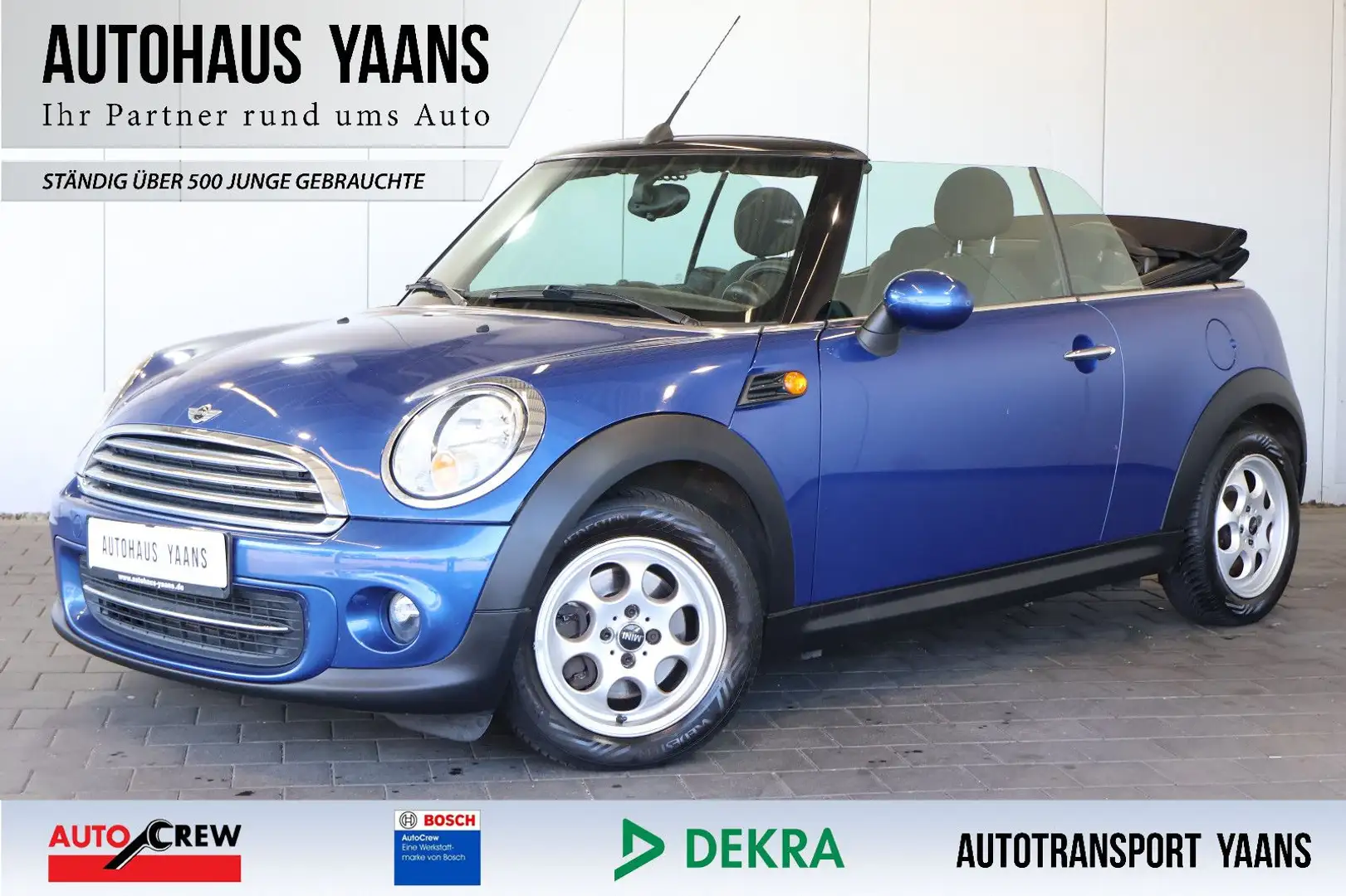 MINI Cooper 1.6 Cabrio PDC+ISOFIX+KLIMA+ALU Blau - 1