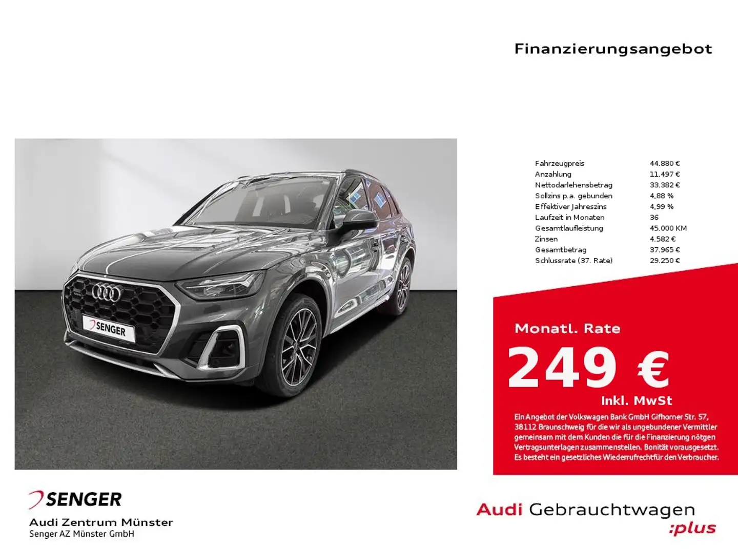 Audi Q5 40 TFSI S line quattro S tronic LED B&O AHK Gris - 1