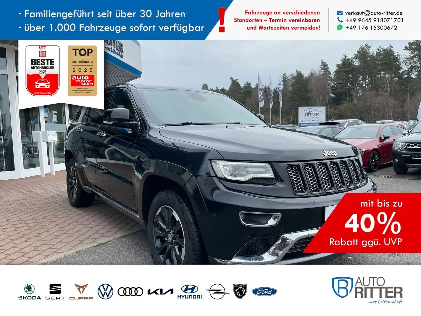 Jeep Grand Cherokee 3.0 CRD Summit AHK|ACC|Navi|Leder Black - 1
