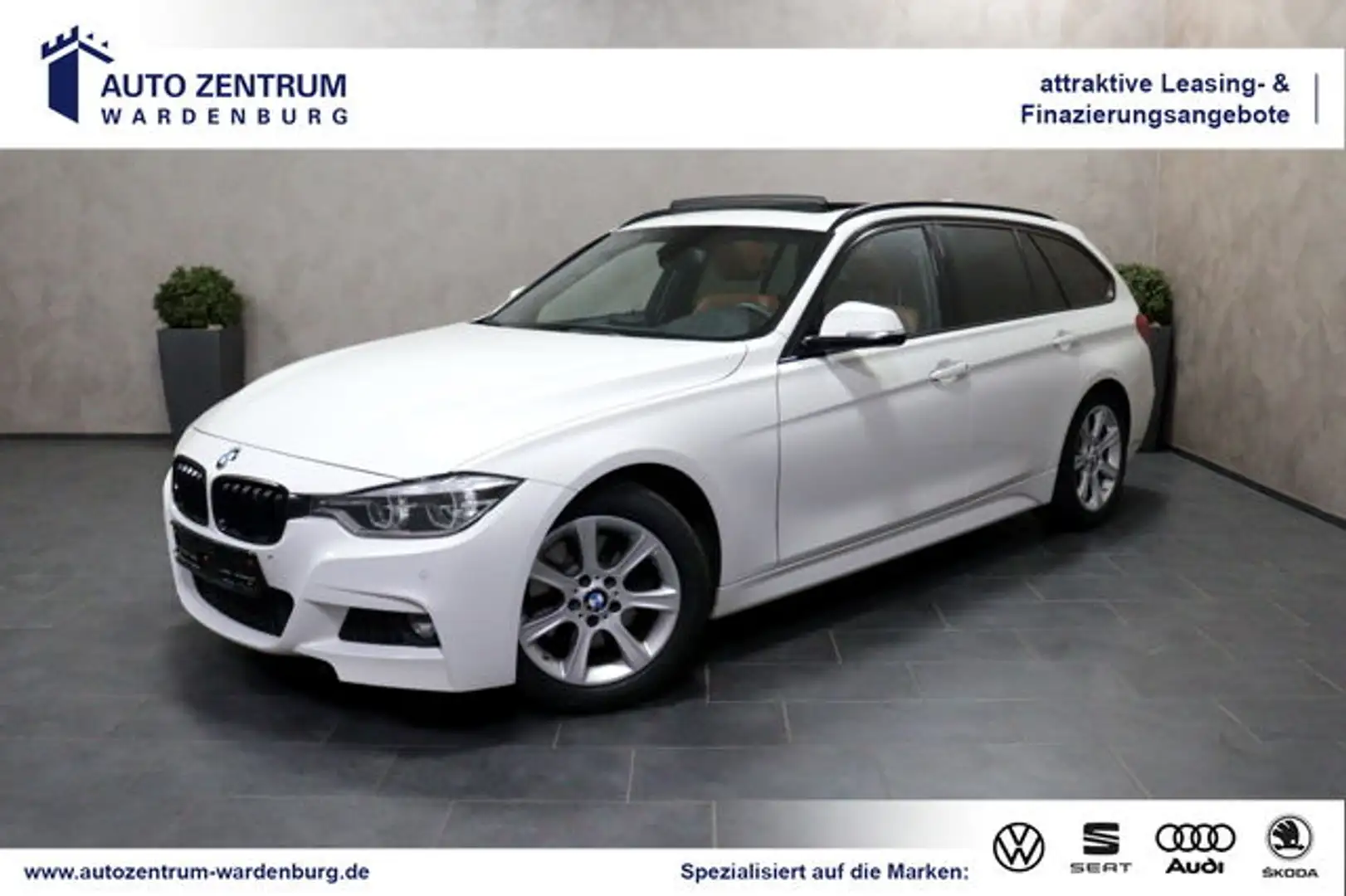 BMW 325 d Touring M Sport STHZG LEDER LED AHK PANO M Sport Blanc - 1