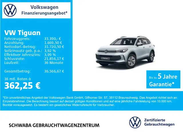Volkswagen Tiguan 1.5 eTSI DSG LED*VIRTUAL*AHK*SIDE*KAM*17"