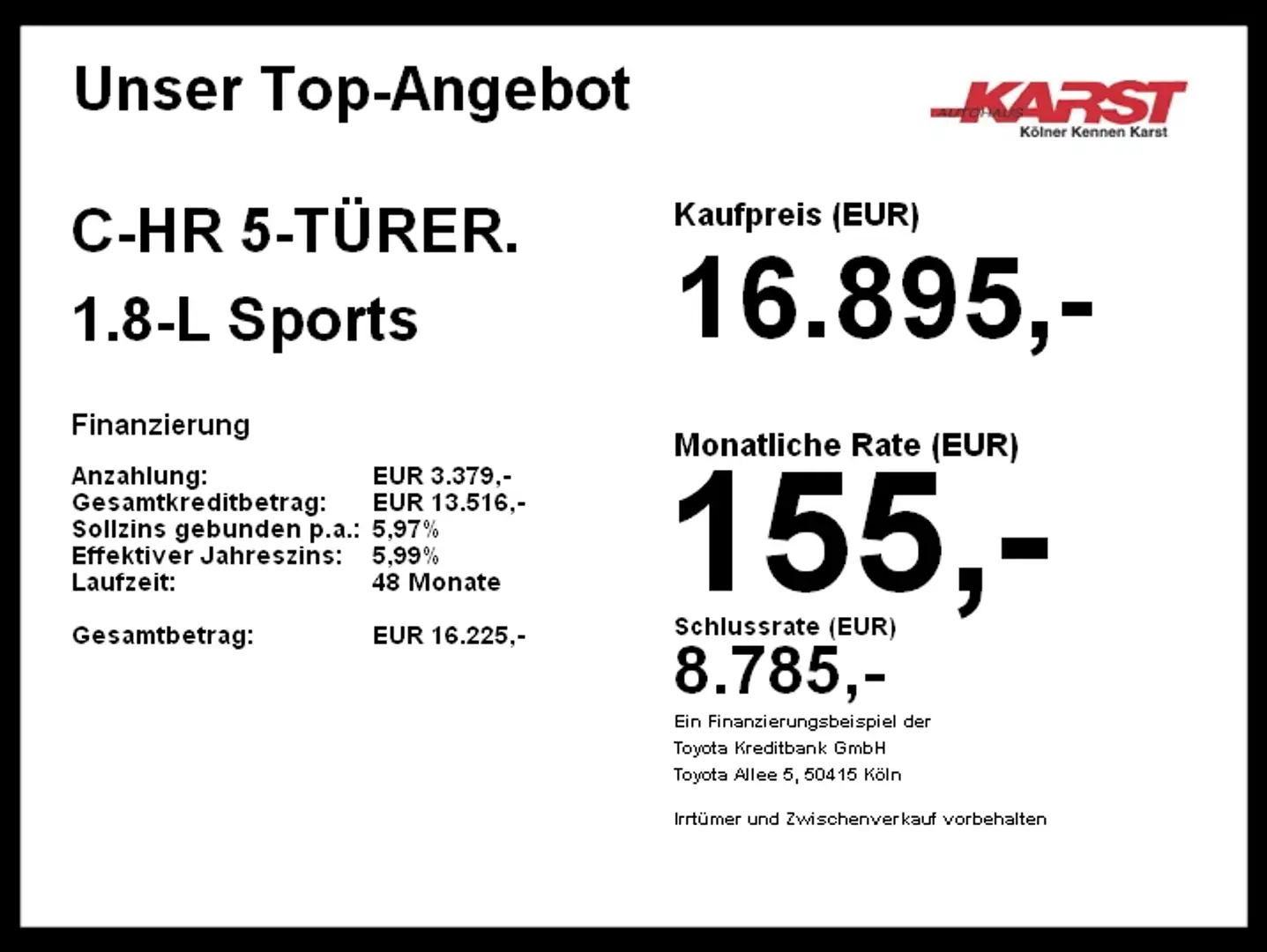 Toyota C-HR 5-TÜRER. 1.8-L PDC v+h Kamera Teilleder SHZ Grau - 2