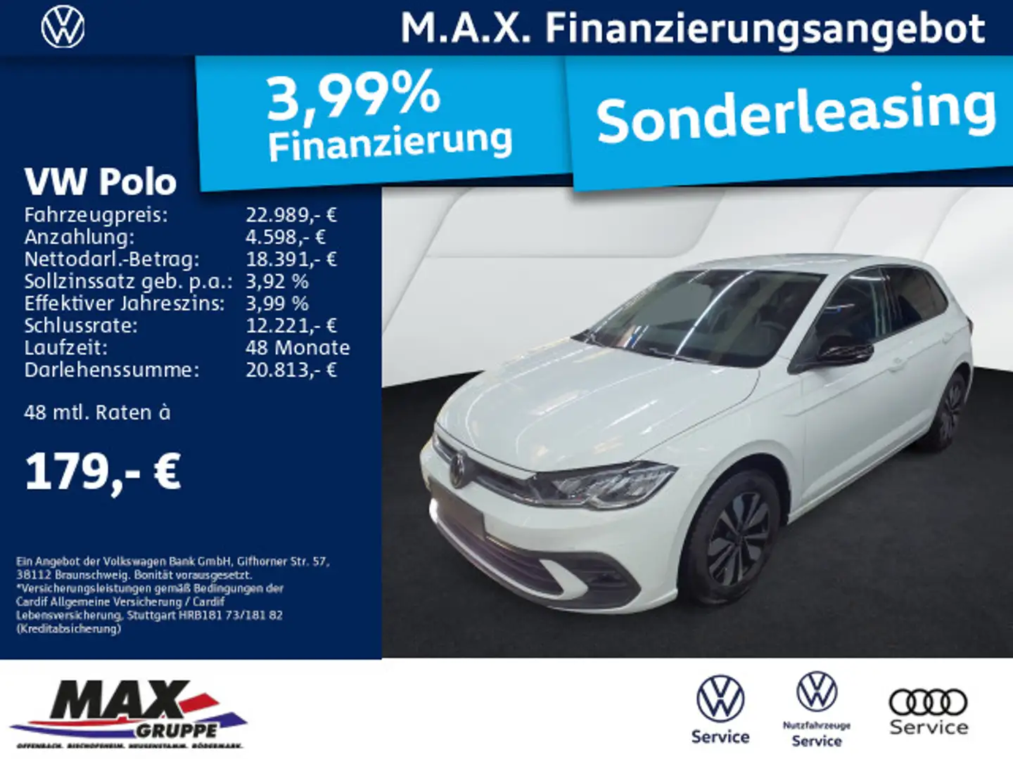 Volkswagen Polo 1.0 TSI GOAL  +LED+KAMERA+AHK+DCP+APP+NAVI+ Weiß - 1