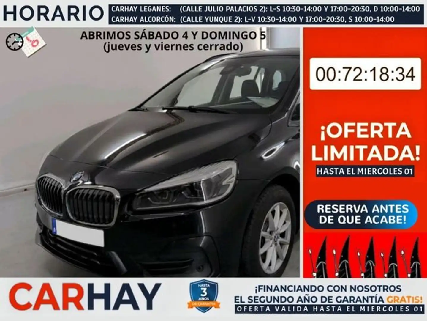 BMW 216 1.5 216D 7 PLAZAS Negro - 1