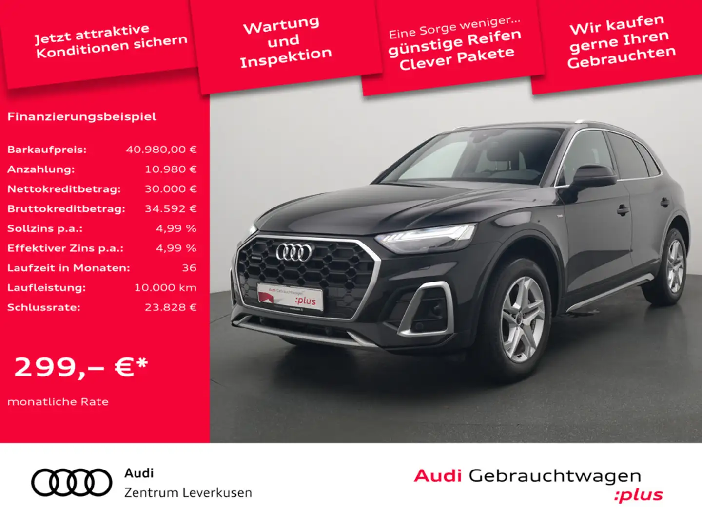 Audi Q5 quattro S line MATRIX AHK LEDER PANO KAM N Schwarz - 1