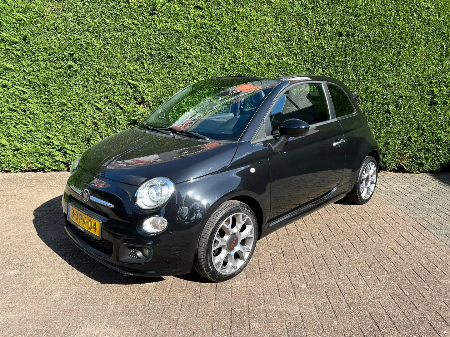Fiat 500C 0.9 TwinAir Turbo 500S, Airco, PDC, Xenon, Cabrio, Zwart - 1