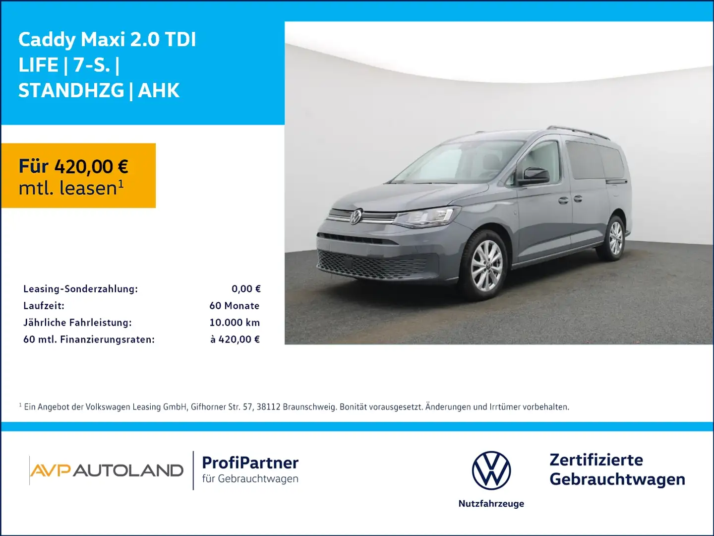 Volkswagen Caddy Maxi 2.0 TDI LIFE | 7-S. | STANDHZG | AHK Szürke - 1
