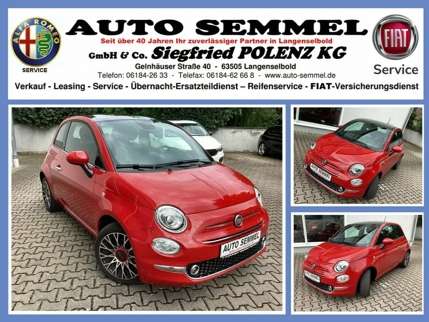 Fiat 500 1.0 GSE Hybrid Red Rosso - 1