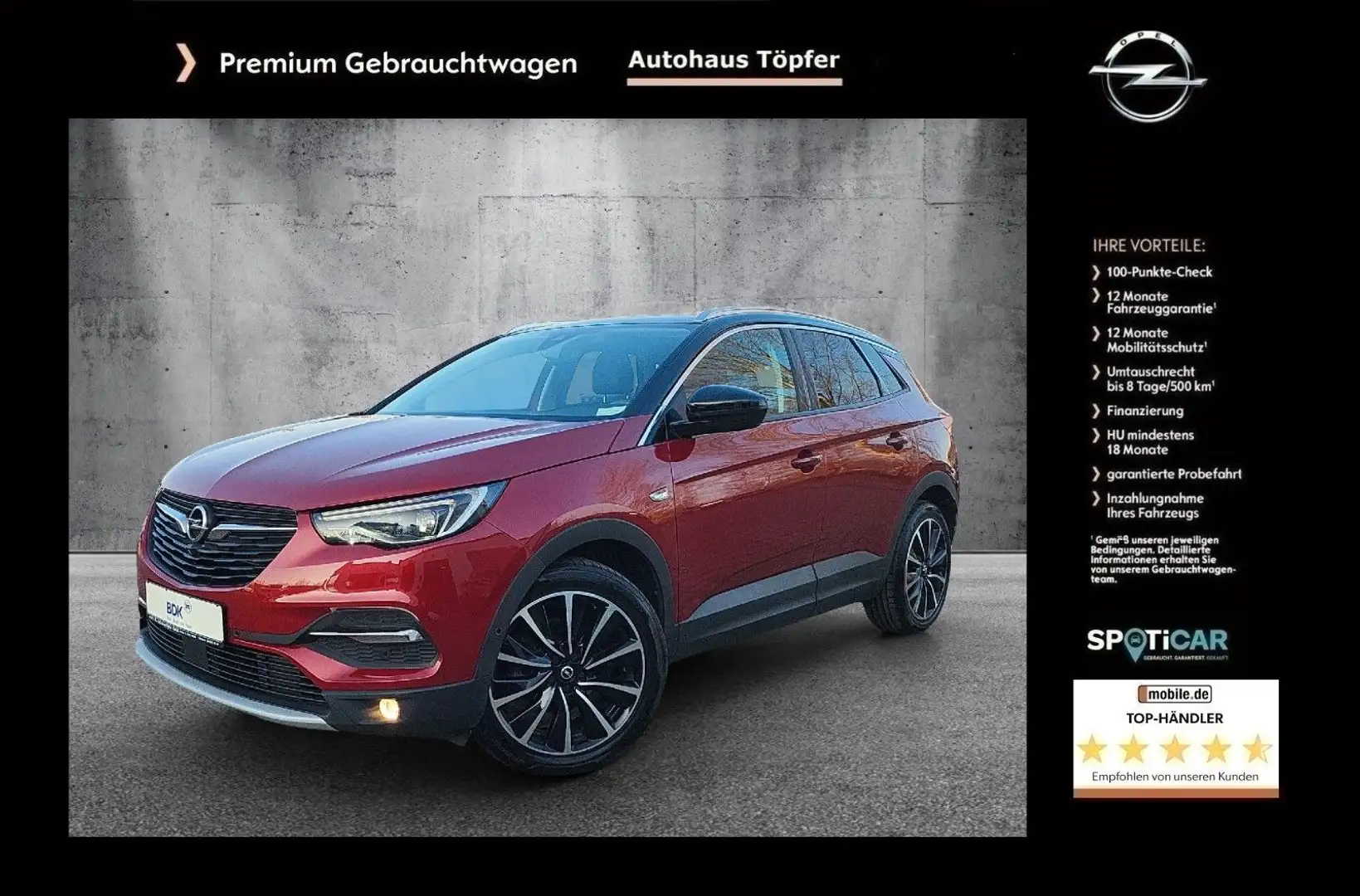 Opel Grandland X Premium "Ultimate" 1-Hand/Scheckheft Roşu - 1