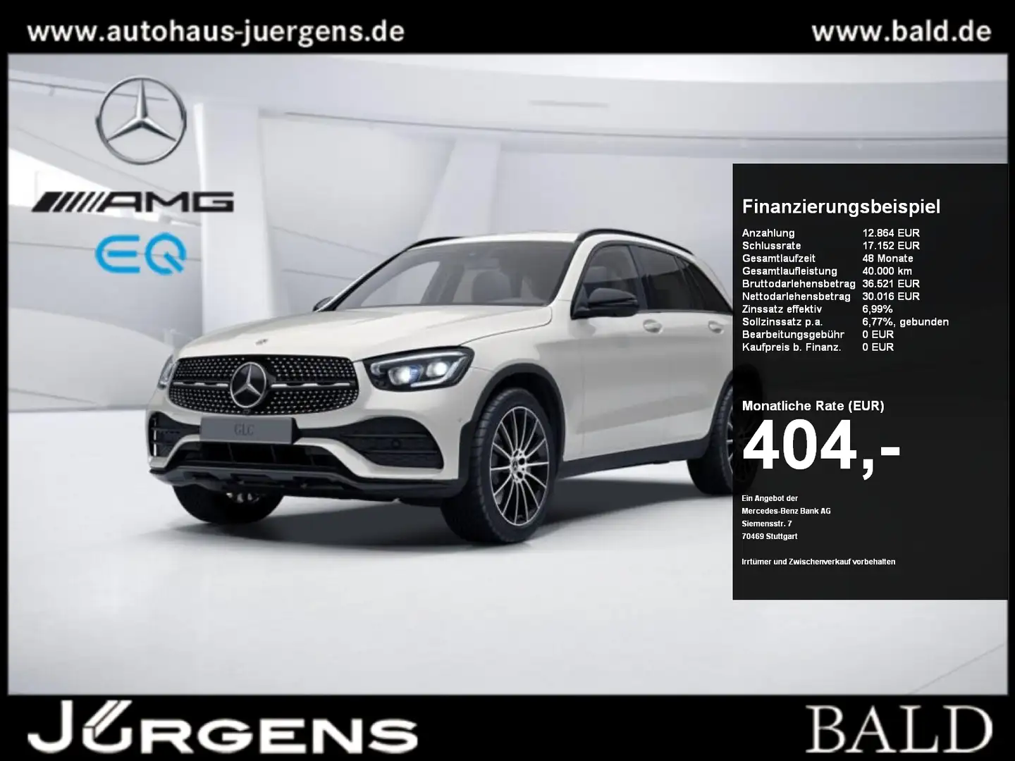 Mercedes-Benz GLC 300 d 4M AMG-Sport/MLB/360/AHK/Night/Distr Weiß - 1