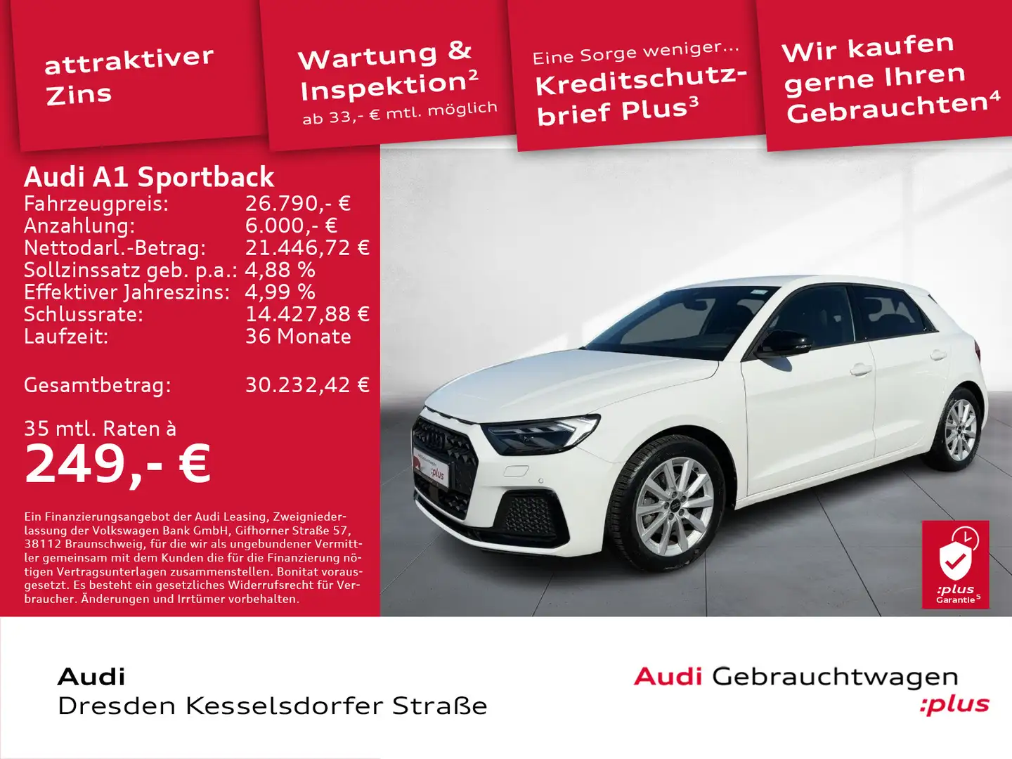 Audi A1 advanced 30 TFSI S tronic Navi LED Bianco - 1