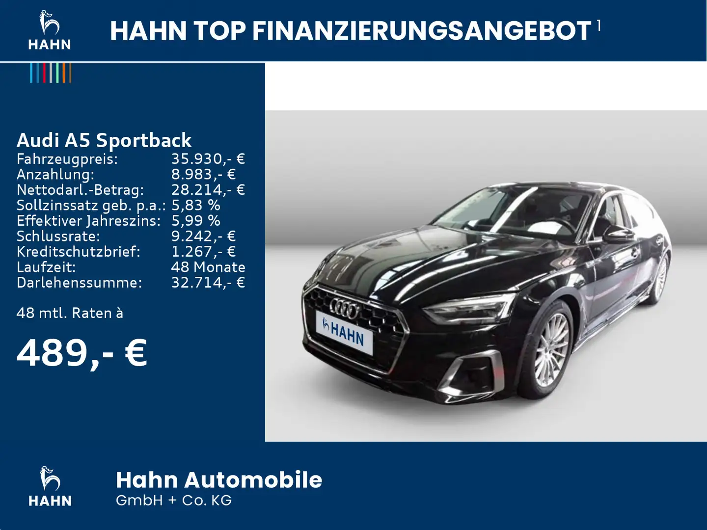 Audi A5 40TDI S-Line S-trc Cam Navi ACC Schwarz - 2