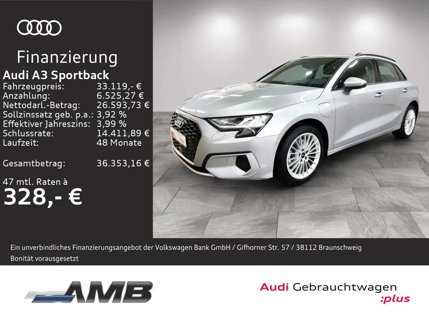 Audi A3 Advanced 40 TFSI e AHK/Navi/04.29Ga Silber - 1