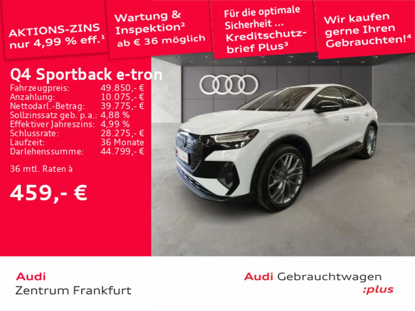 Audi Q4 e-tron Q4 Sportback 45 e-tron quattro MatrixLED ACC HuD Weiß - 1