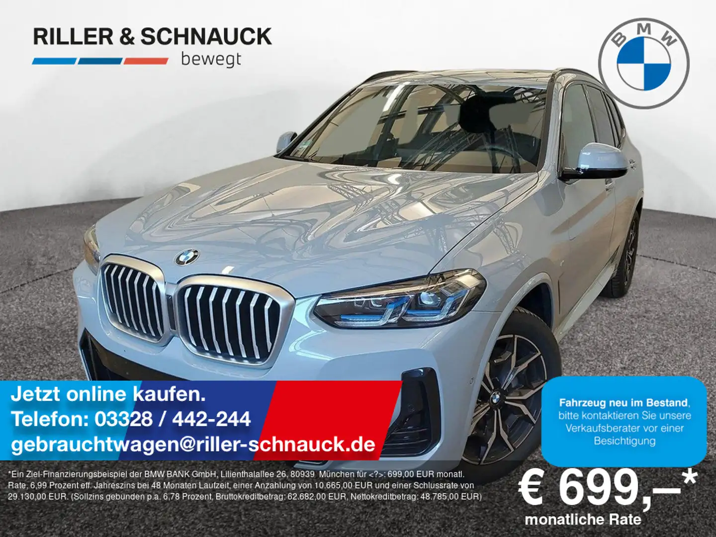 BMW X3 xDrive 30d M Sport LASER+AHK+PANO+ACC+HUD Grijs - 1