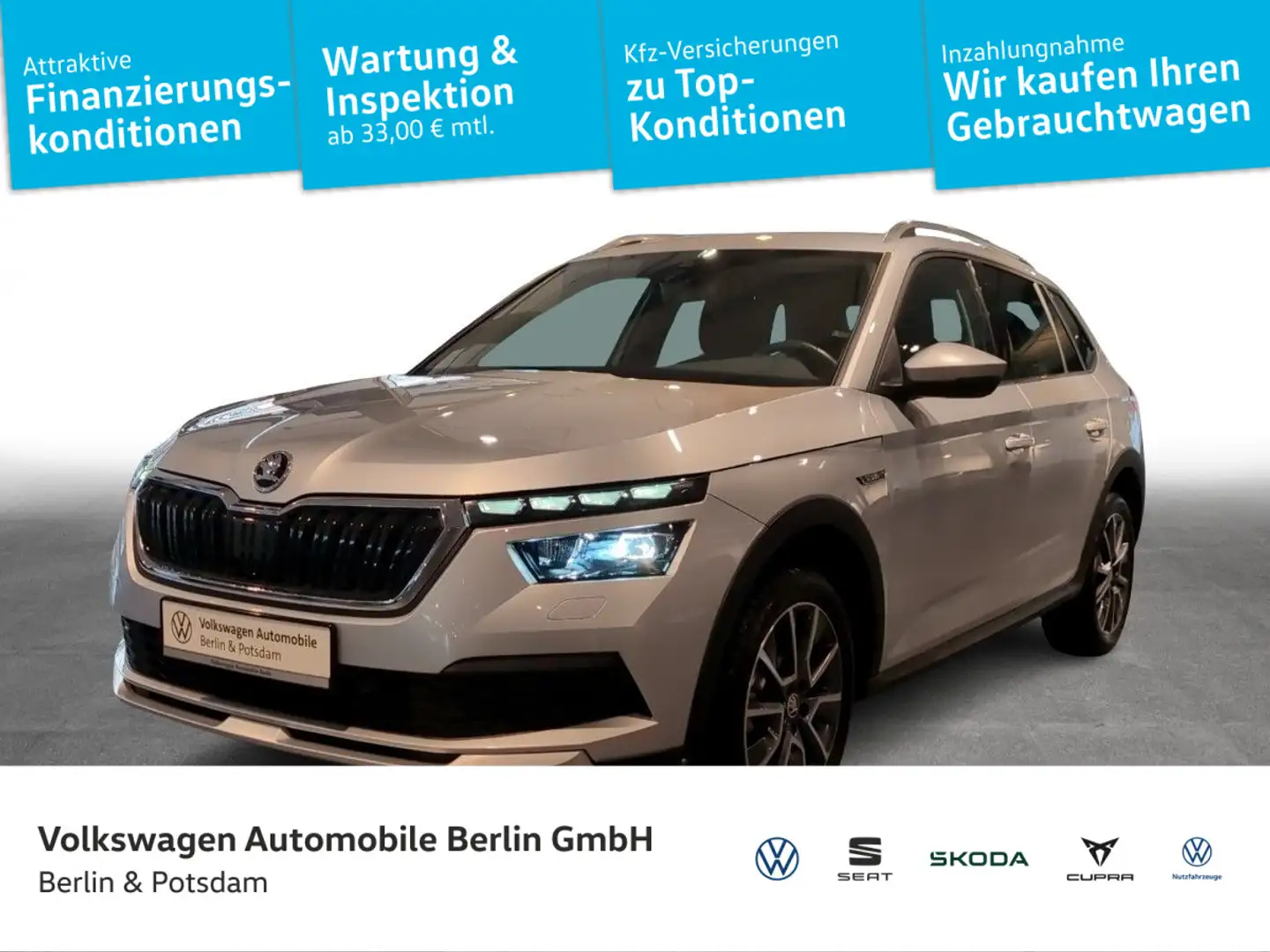 Skoda Kamiq 1.5TSI DSG Scoutline NAVI AHK LED KAMERA Silber - 1