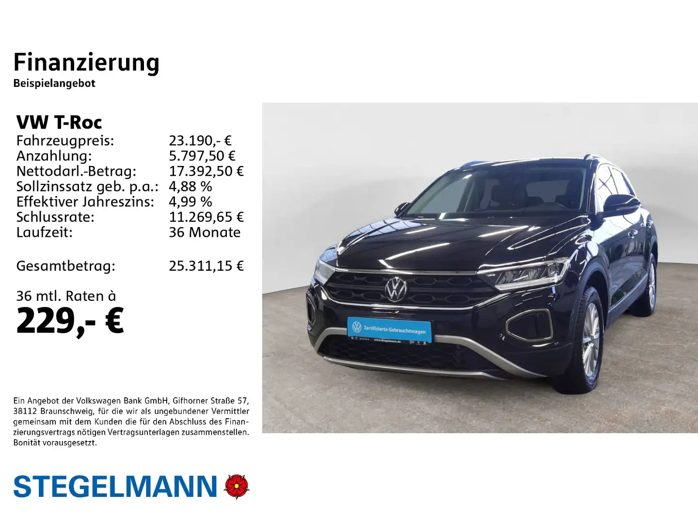 Volkswagen T-Roc 1.0 TSI Life *LED*App-Connect*Sitzheizung* Schwarz - 2