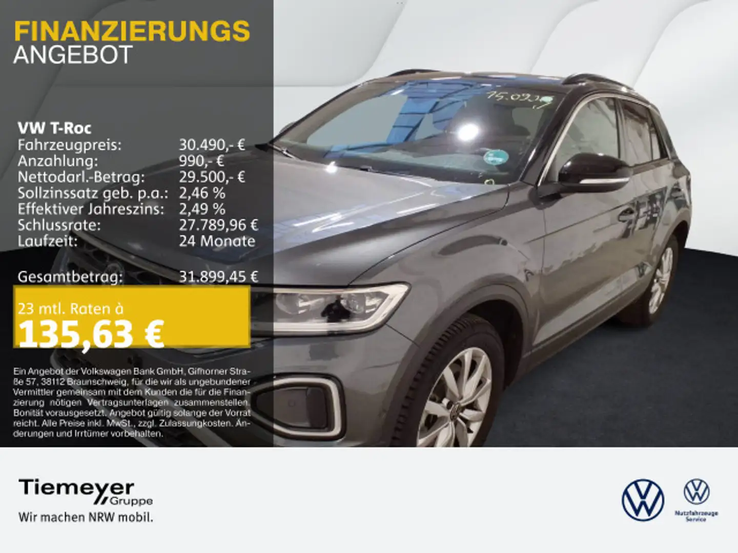 Volkswagen T-Roc 2.0 TDI DSG GOAL+ LM18 AHK KAMERA NAVI Grau - 1