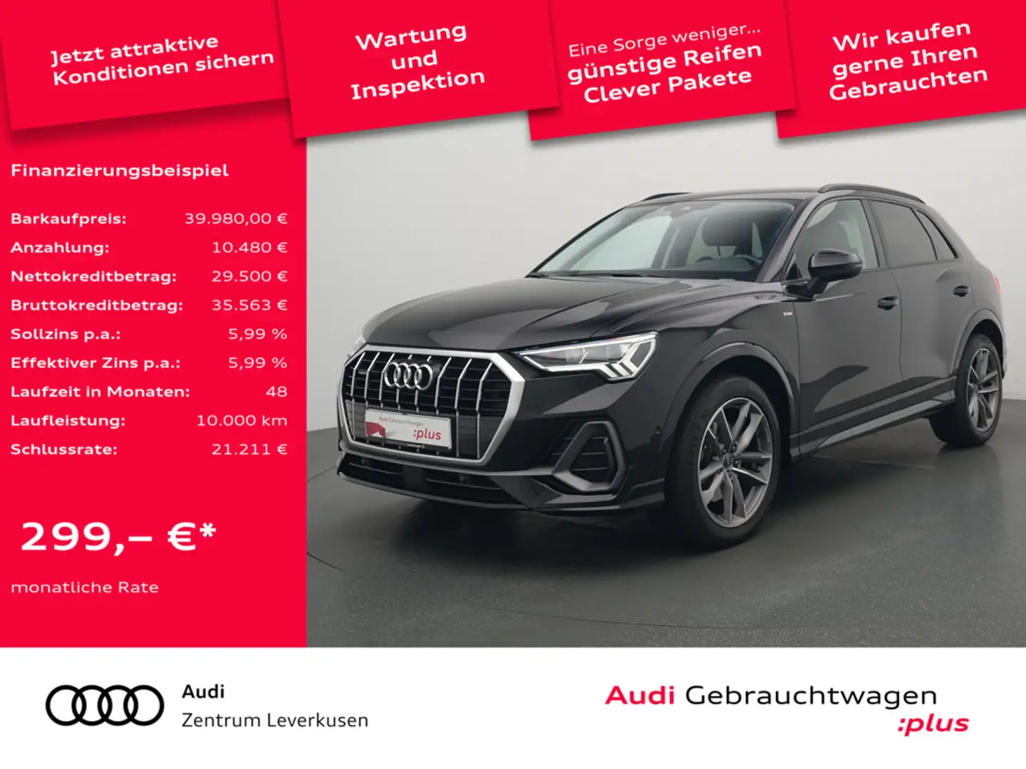 Audi Q3 quattro S line S-TRON AHK PANO NAVI VIRT K Schwarz - 1