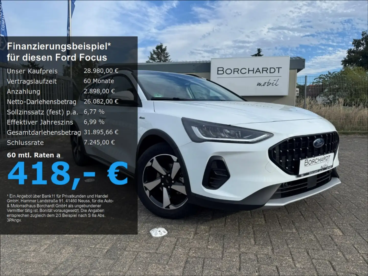 Ford Focus Turnier Active X 1.0EB*Mild-Hy.*Winter*Pano* Weiß - 1