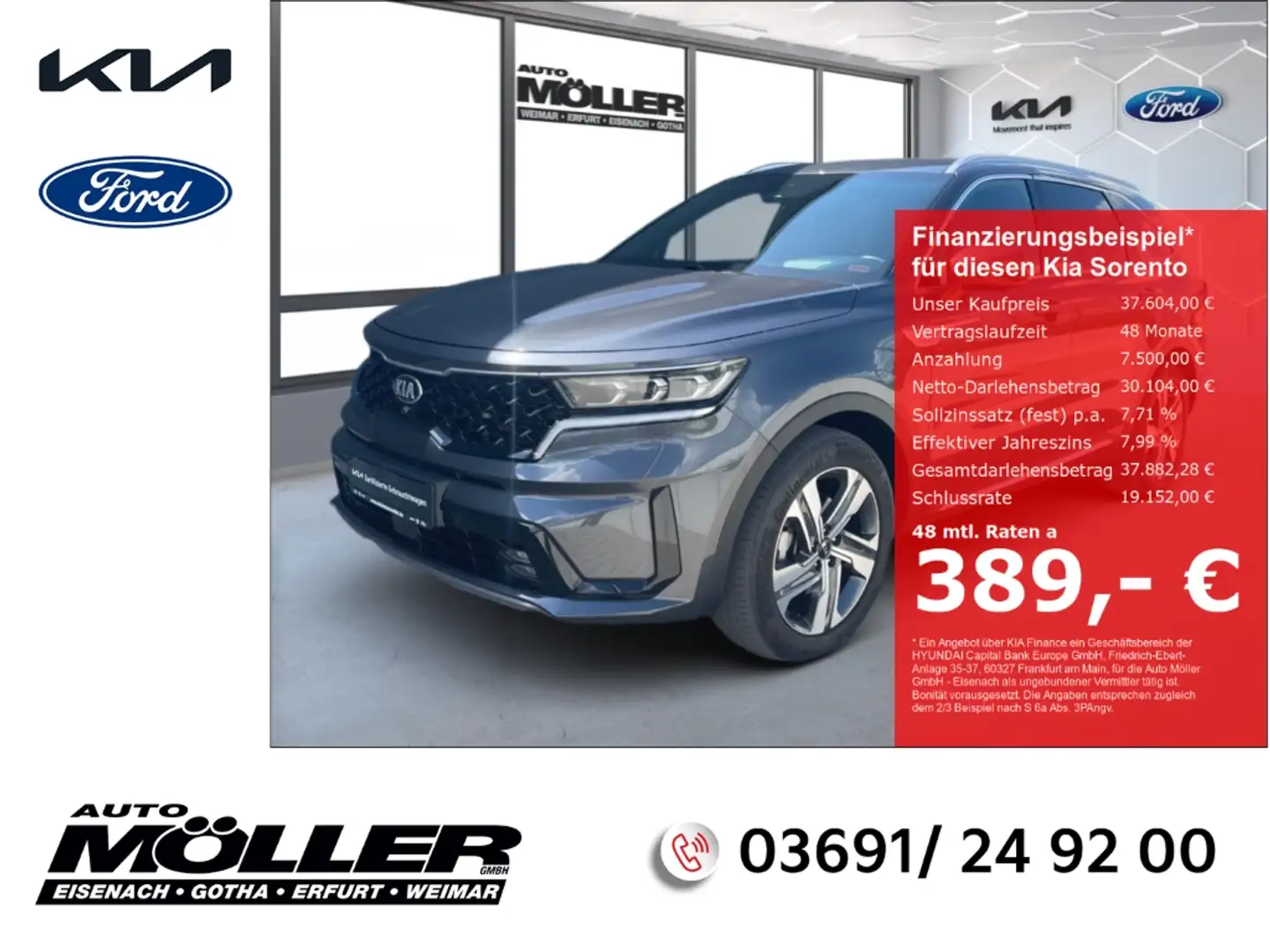 Kia Sorento 1.6T PHEV Platinum AWD 360 Kamera Navi LED Klimaau Grigio - 1
