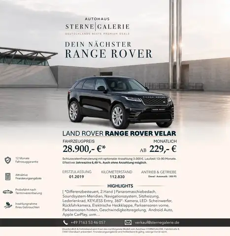 Land Rover Range Rover Velar LED SCHWRF/NAVI/360°KAMERA/TOT