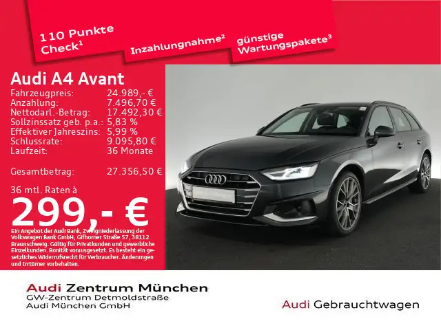 Audi A4 40 TFSI S tronic advanced AHK/Navi+/Sit