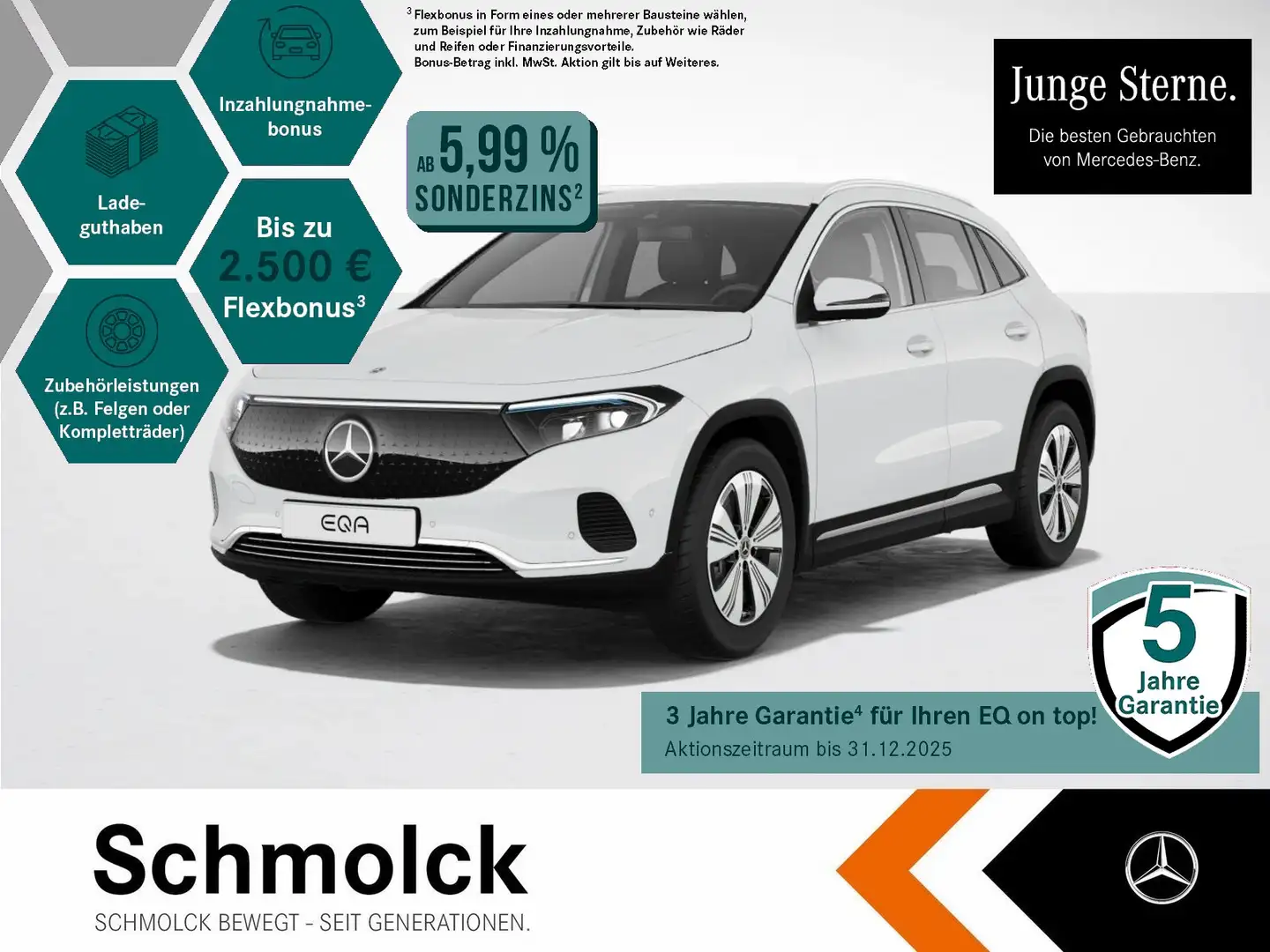 Mercedes-Benz EQA 300 4M PROGRESSIVE+LED+MEMORY+CAM+SPUR+TOTW+ Blanc - 1