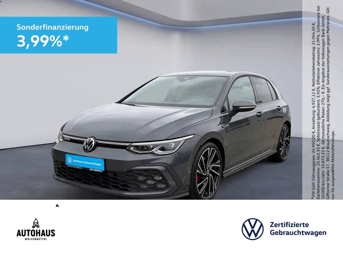 Volkswagen Golf VIII GTD DSG 19" APP LED NAV PDC SHZ Grijs - 1