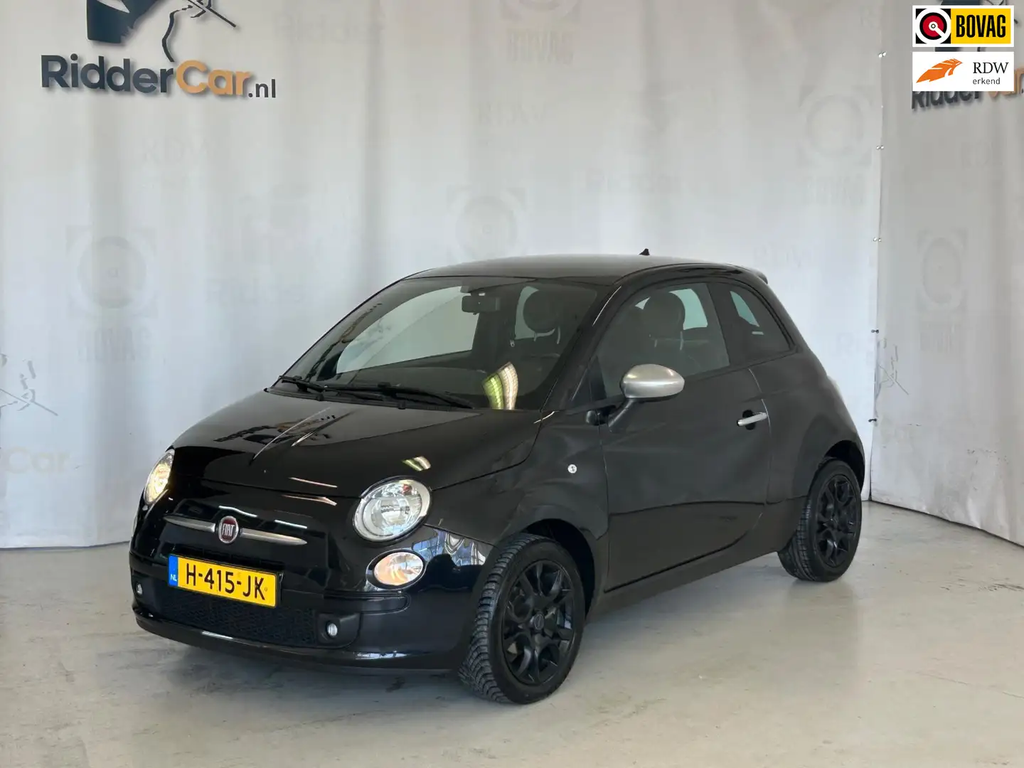 Fiat 500 1.2 Lounge |1E EIG|AIRCO|VELGEN|ELEK RAMEN|HALF-LE Zwart - 1