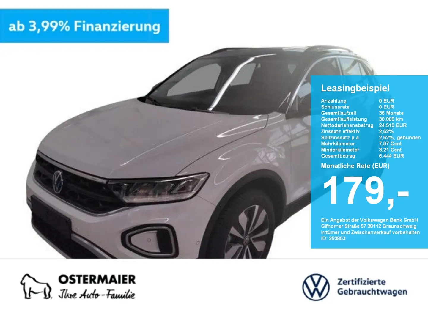 Volkswagen T-Roc 1.0TSI MOVE 116PS NAVI.KAMERA.5JG.LED.DIGPRO.SHZG Weiß - 1