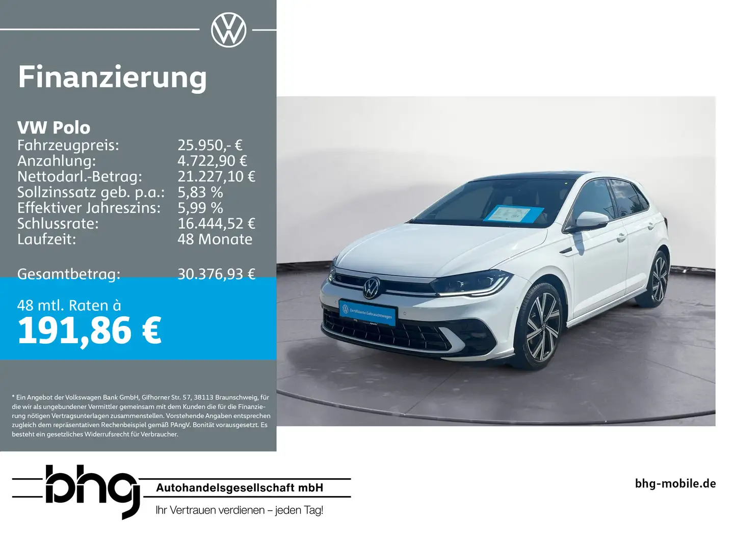 Volkswagen Polo 1.0 TSI DSG R-Line PanoDach IQ.Drive beatsA Blanc - 1