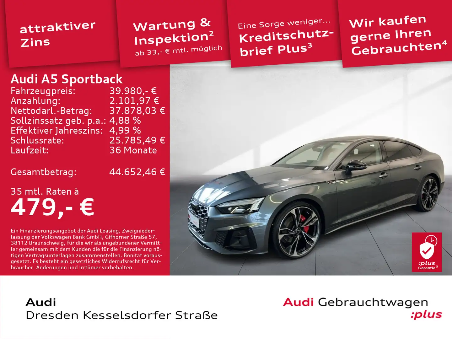 Audi A5 40 TDI Q.S line business Kamera LED Grigio - 1