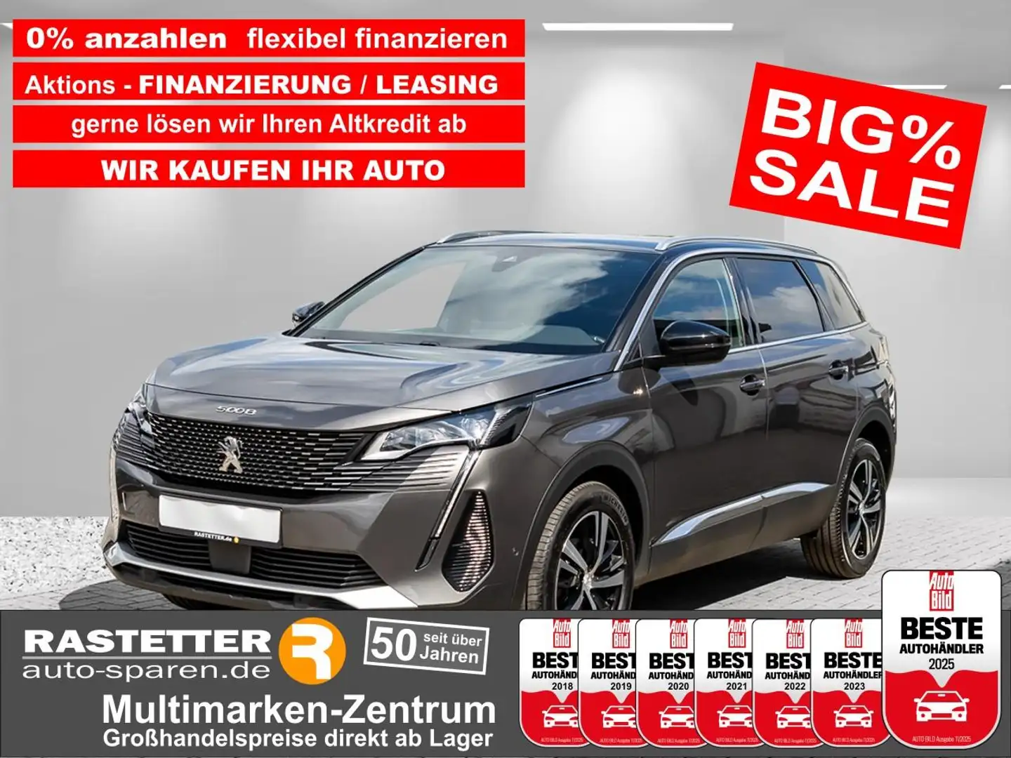 Peugeot 5008 EAT8 GT 7Sitze+eHeckkl+Navi+ACC+Keyless+virtCP+Kam Grigio - 1