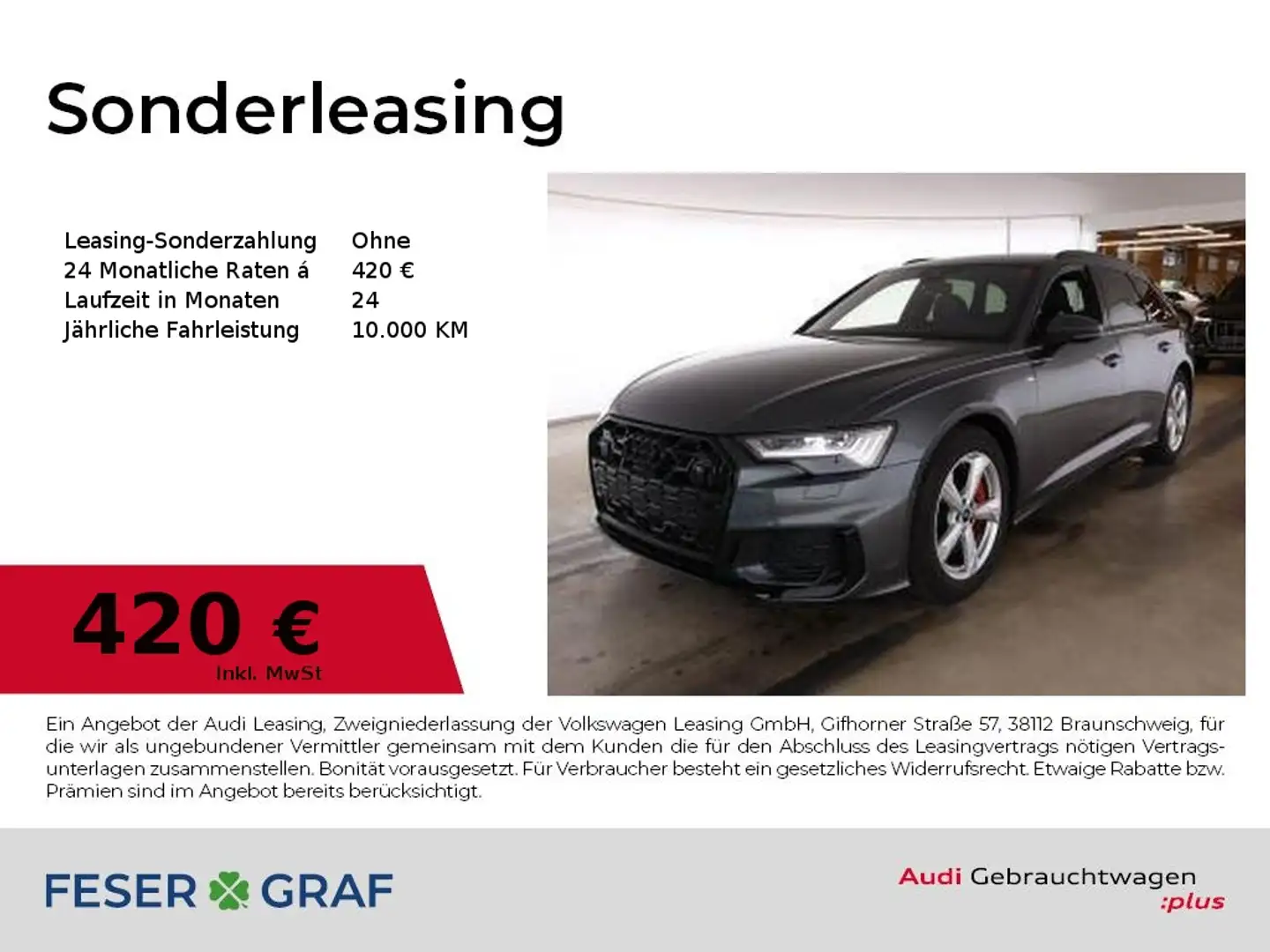 Audi A6 Av. 55 TFSI e qu. S line Ext. AHK Matrix Pano Grau - 1