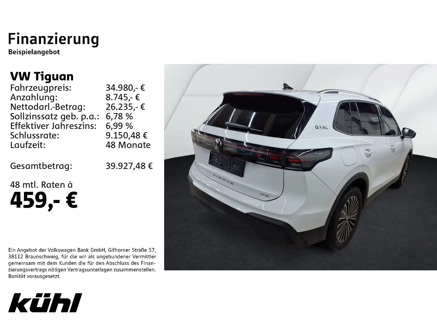 Volkswagen Tiguan 1.5 eTSI DSG Goal IQ.Light/ACC/360°/App/N Weiß - 2