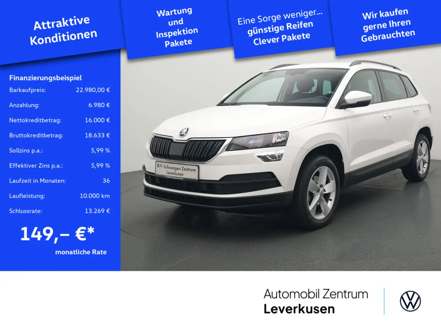Skoda Karoq TSI NAVI AHK SHZ PDC LED Weiß - 1