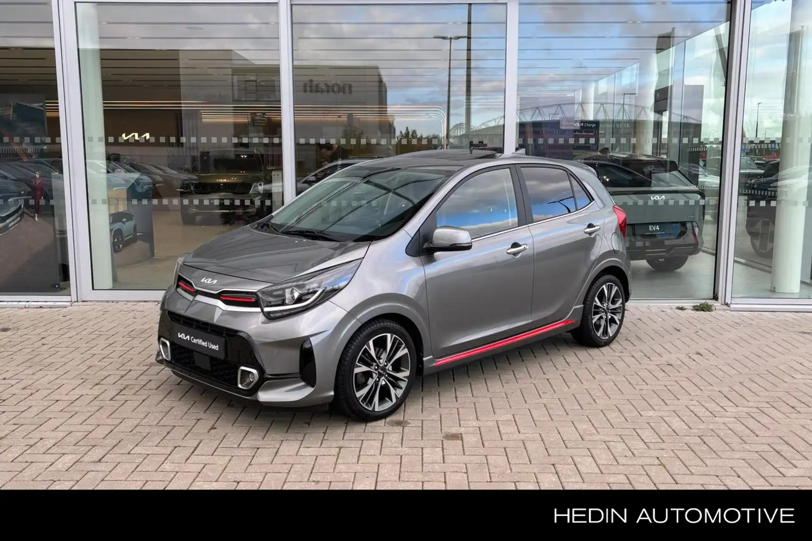 Kia Picanto 1.0 Turbo GT-Line | Navigatie | Open-Dak | Leder | Grau - 1