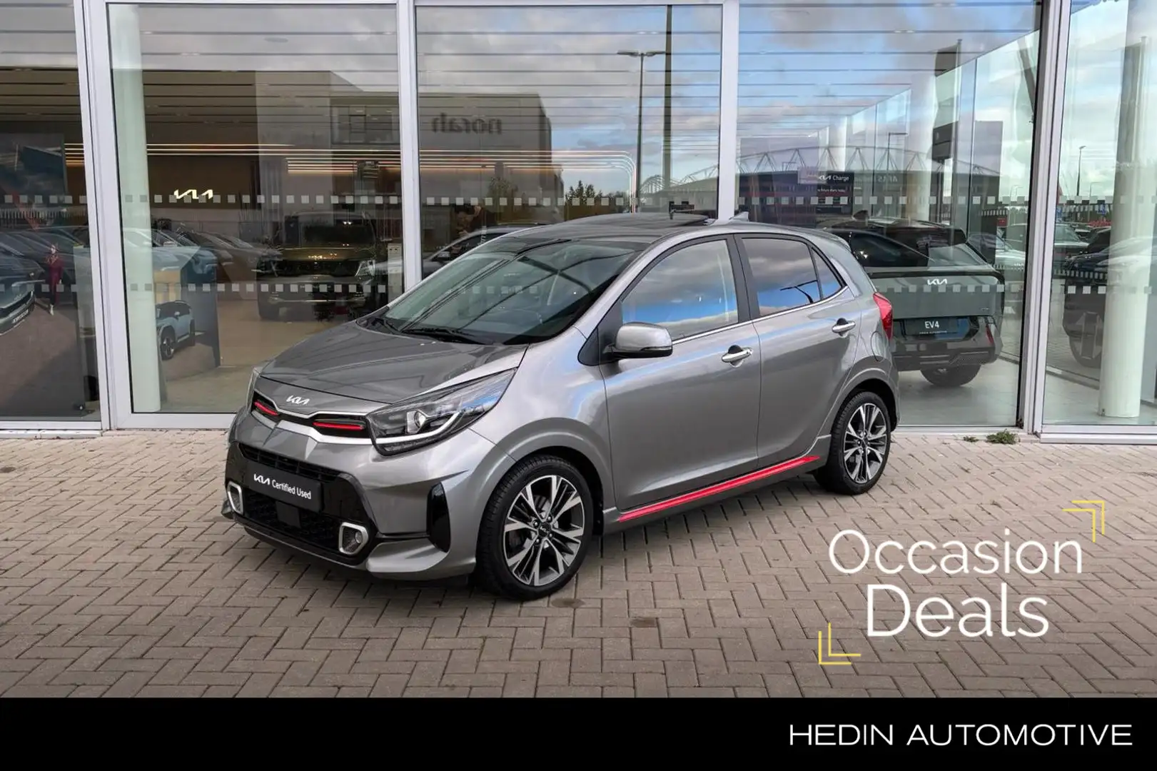 Kia Picanto 1.0 Turbo GT-Line | Navigatie | Open dak | Leder | Grau - 1
