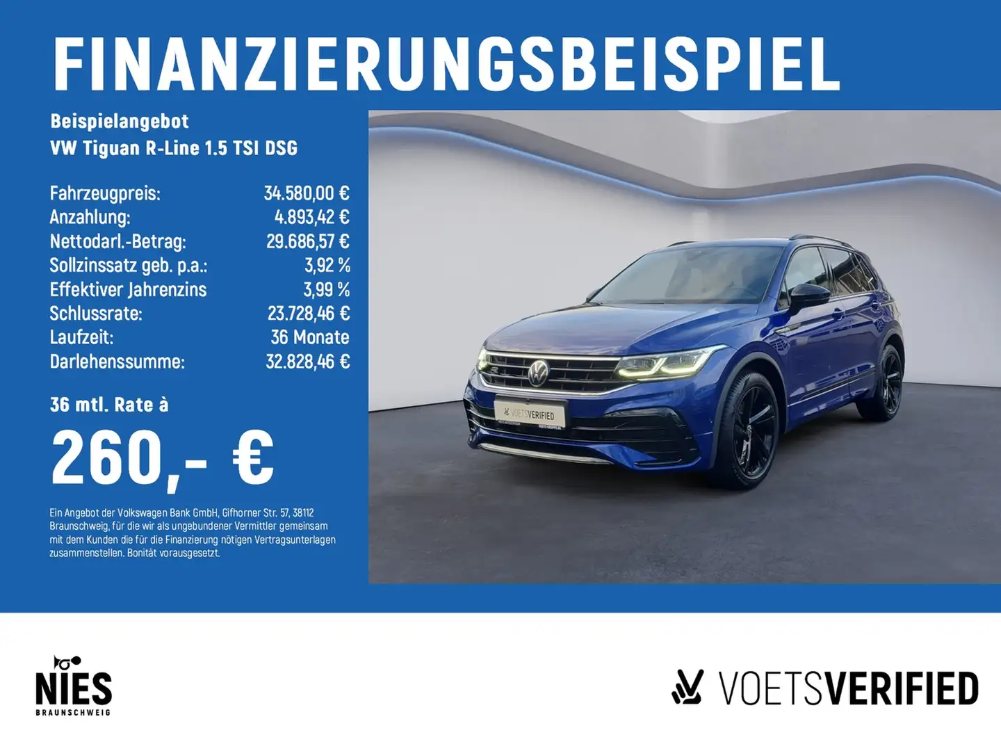Volkswagen Tiguan R-Line 1.5 TSI DSG MATRIX-LED+PDC+RearView Blau - 2