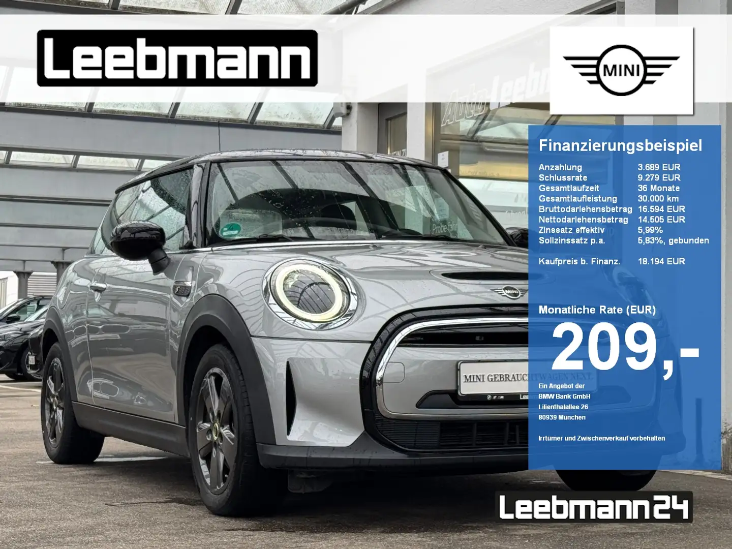 MINI Cooper SE 3-Türer Essential Trim 2 JAHRE GARANTIE Silber - 1