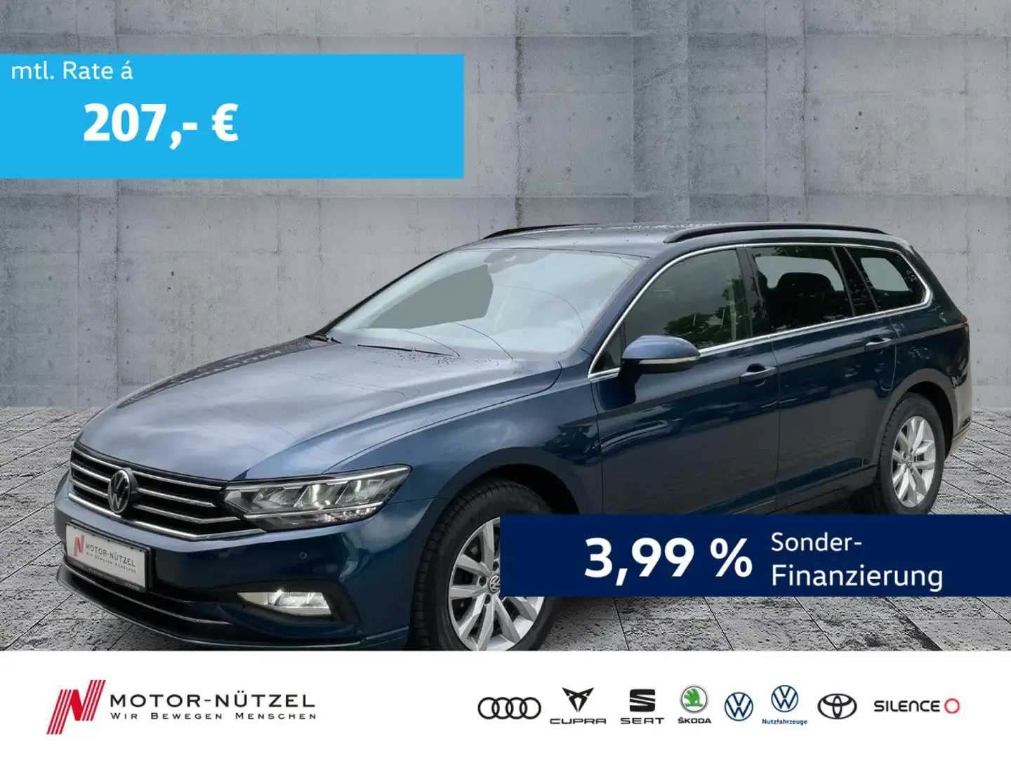 Volkswagen Passat Variant 2.0 TDI DSG BUSINESS LED+NAV+AHK Bleu - 1