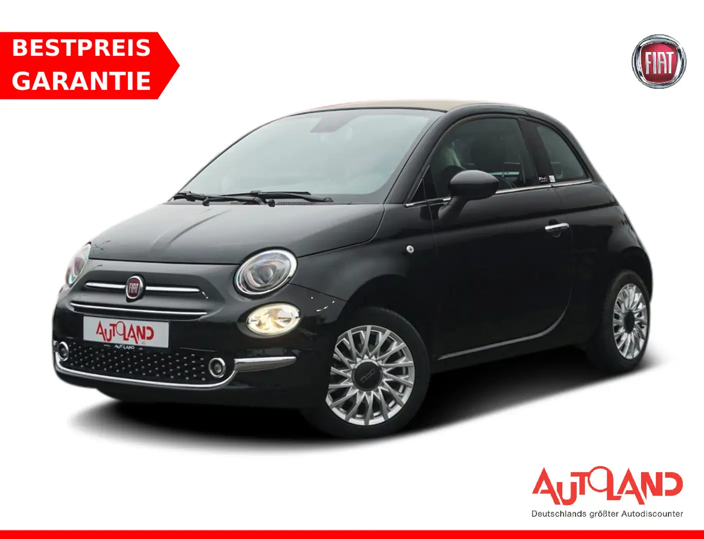Fiat 500 0.9 Lounge Navi Sitzheizung el. Verdeck PDC Schwarz - 1