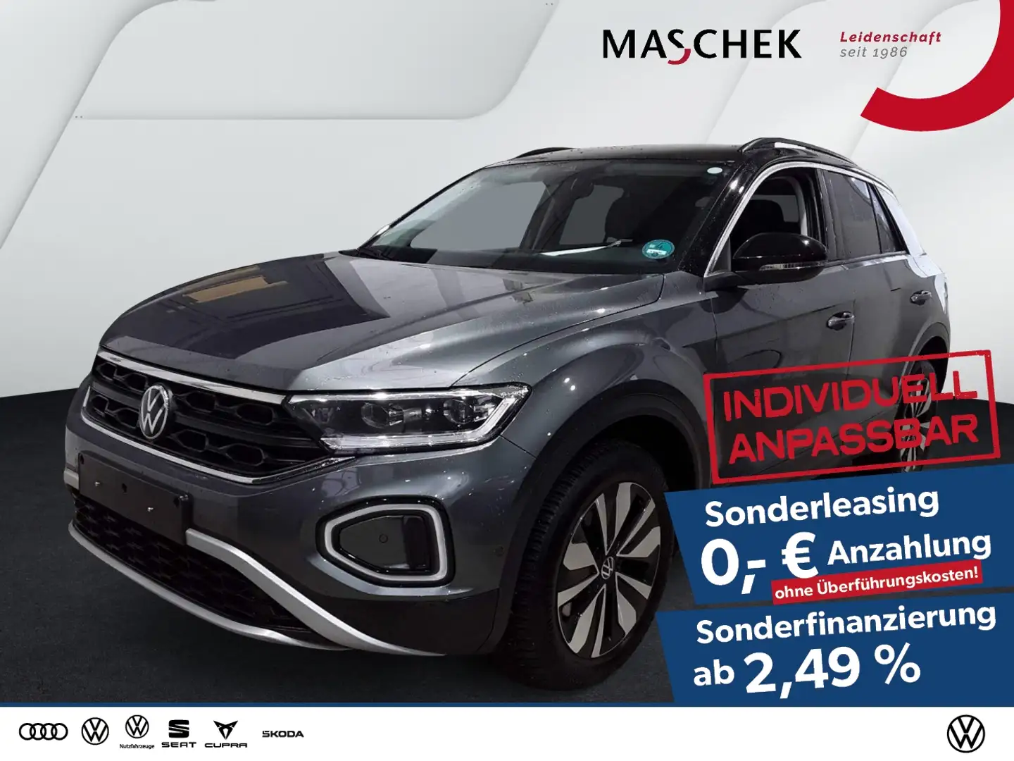 Volkswagen T-Roc Goal 2.0 TDI Sonderleasing! Navi AHK RearView Schwarz - 1