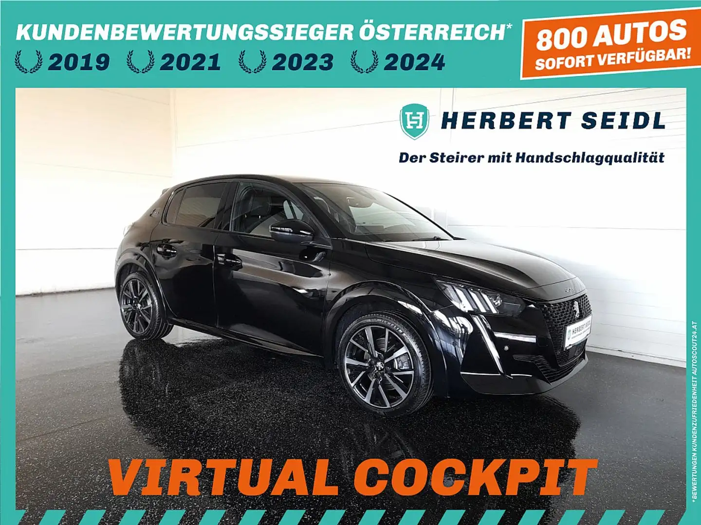 Peugeot e-208 GT-LINE 50kWh Aut. *SKY / VOLL LED / NAVI / VIR... Schwarz - 1