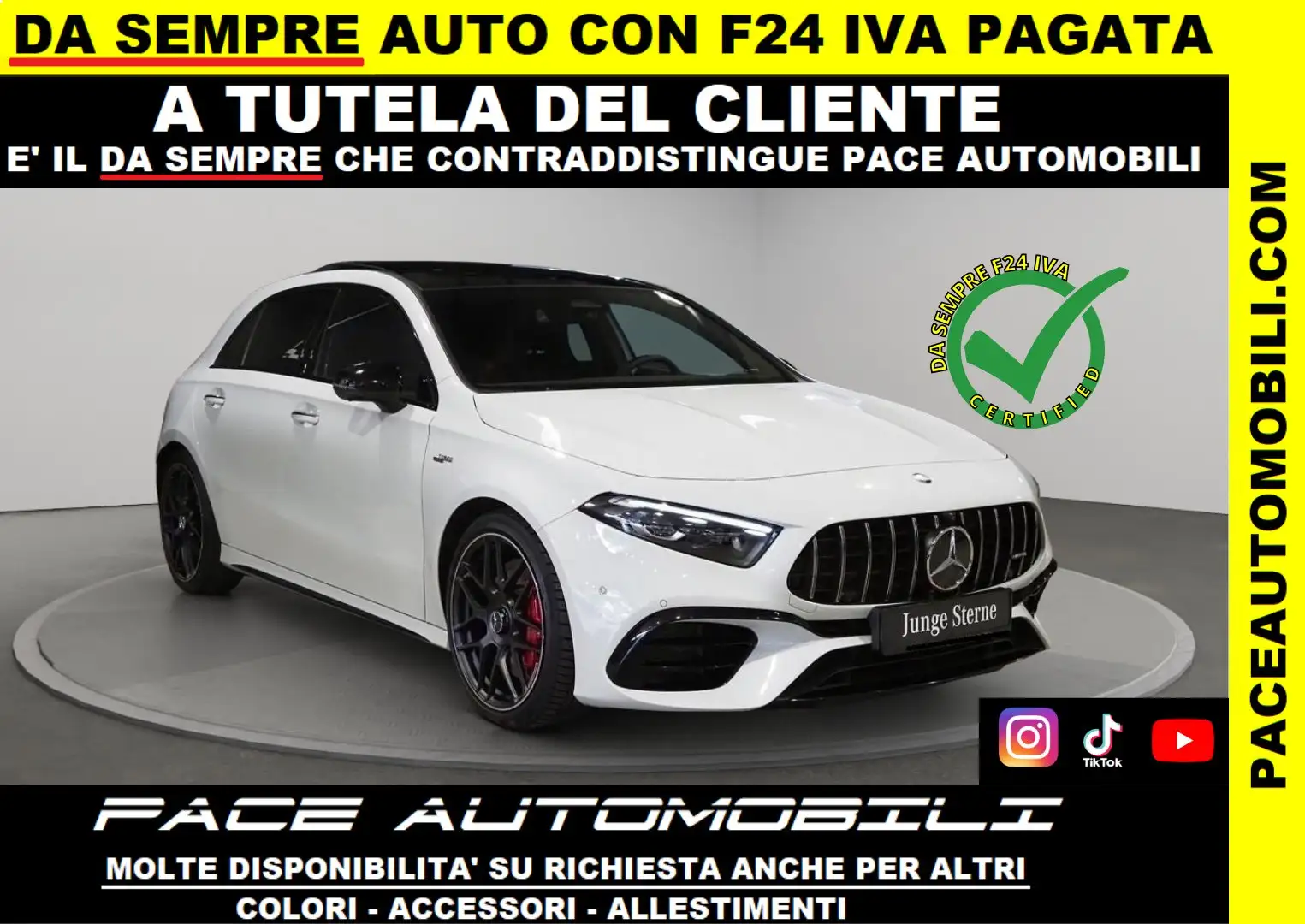 Mercedes-Benz A 45 AMG S NEW 4MATIC NIGHT PACK  KAMERA LED PDC TETTO PDC Bianco - 1