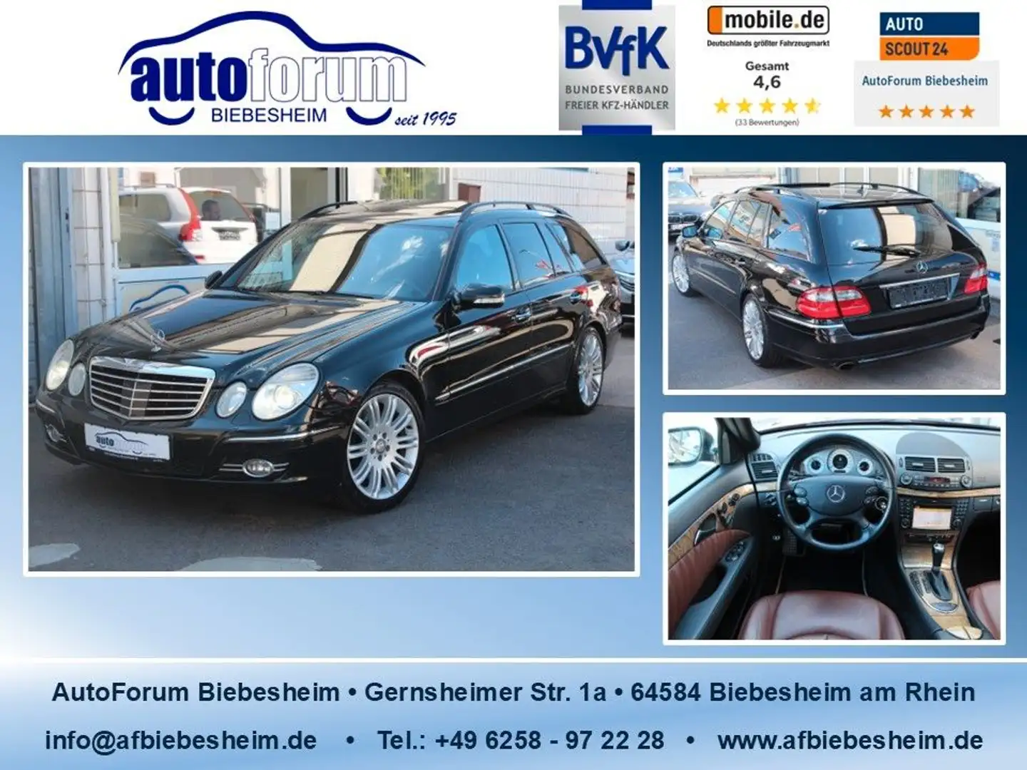 Mercedes-Benz E 350 T CGI Xenon*S-Dach*Distronic*HarmanKardon Negro - 1