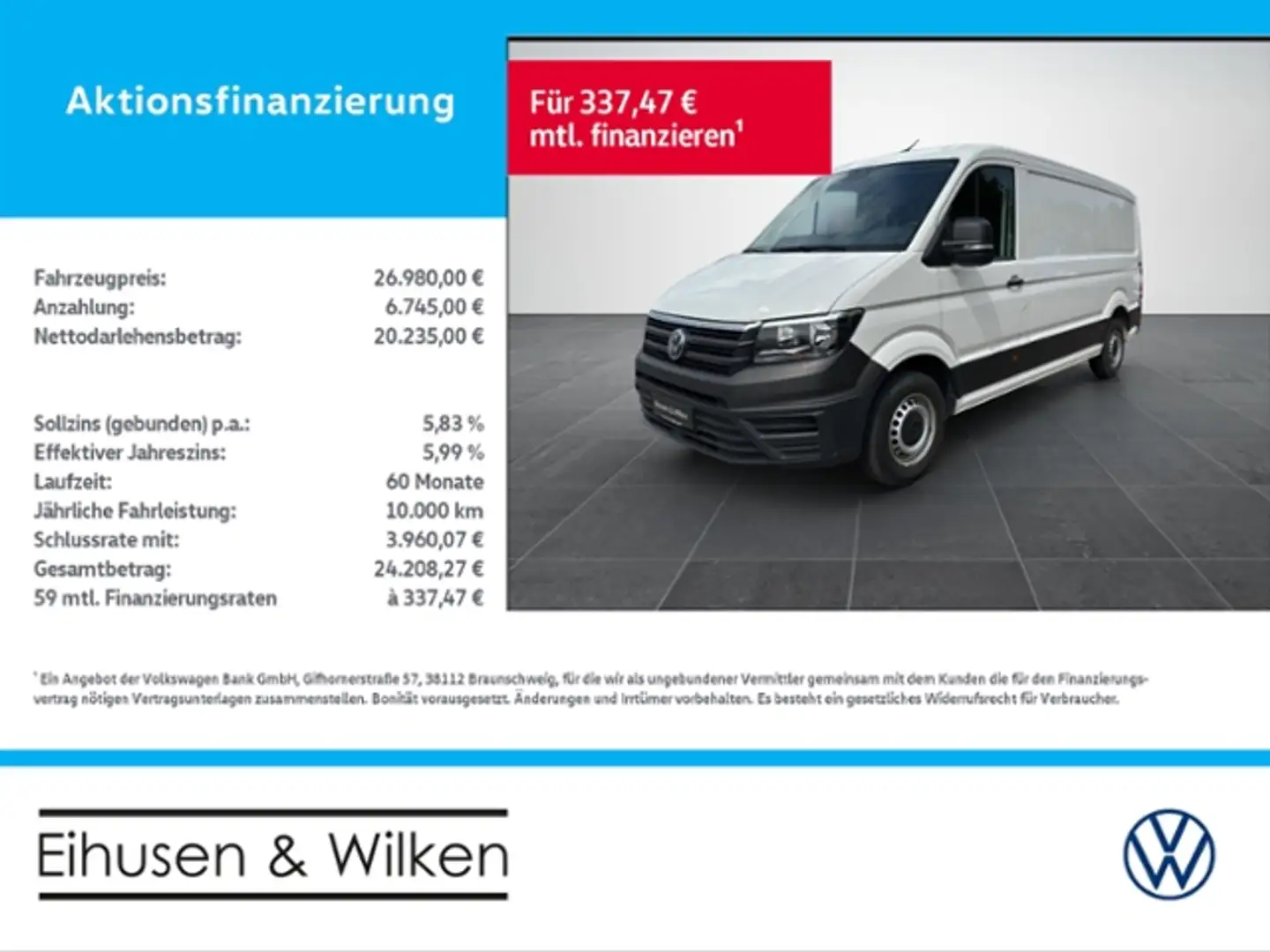 Volkswagen Crafter Kasten 2.0+TDI+KASTEN+MR+KLIMA+AHK+BT+ Weiß - 1
