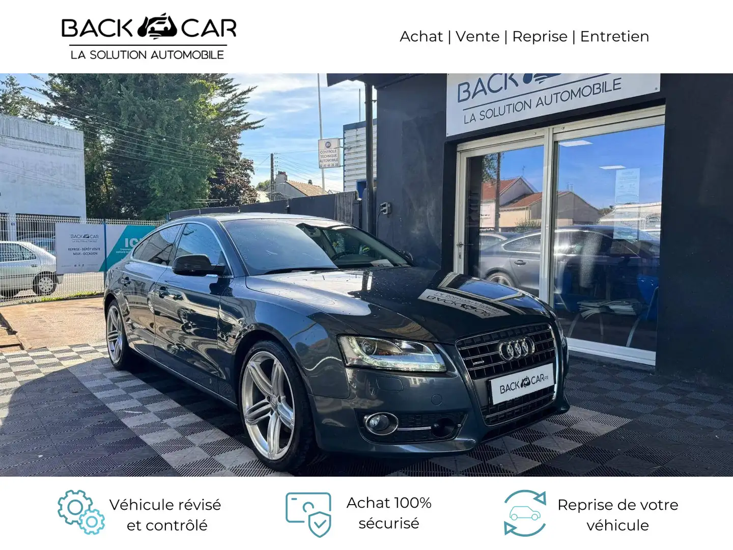 Audi A5 2.0 TFSI 211 Ambition Luxe Quattro S tronic Gris - 1